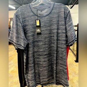 Adidas poly  tech tee navy melange brand new